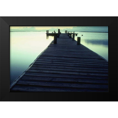 Pier 1 Black Modern Wood Framed Art Print by PhotoINC Studio