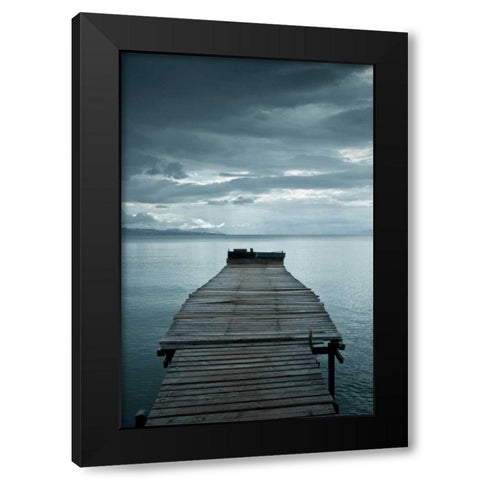 Pier 2 Black Modern Wood Framed Art Print with Double Matting by PhotoINC Studio
