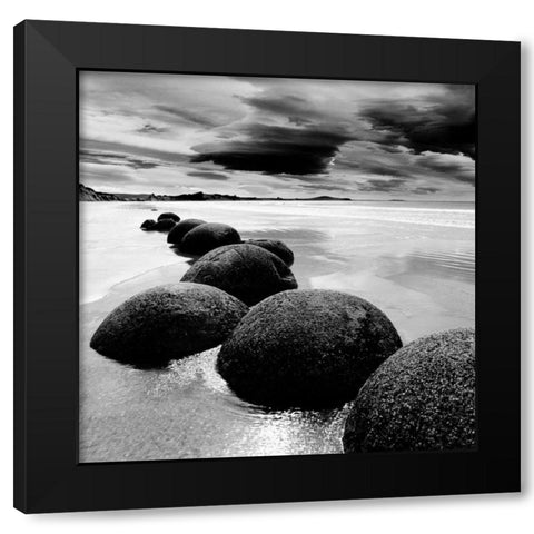 Rocks Black Modern Wood Framed Art Print with Double Matting by PhotoINC Studio
