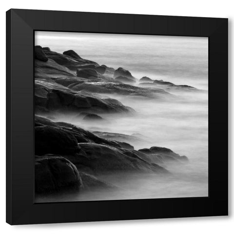 Rocks in Mist 1 Black Modern Wood Framed Art Print with Double Matting by PhotoINC Studio