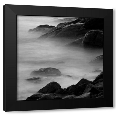 Rocks in Mist 2 Black Modern Wood Framed Art Print by PhotoINC Studio