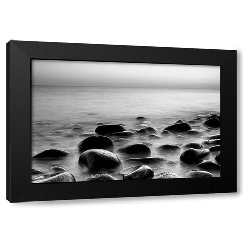 Rocks in Mist 3 Black Modern Wood Framed Art Print with Double Matting by PhotoINC Studio