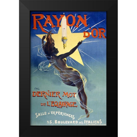 Rayon dâ€™Or Black Modern Wood Framed Art Print by Paleologu (PAL), Jean de