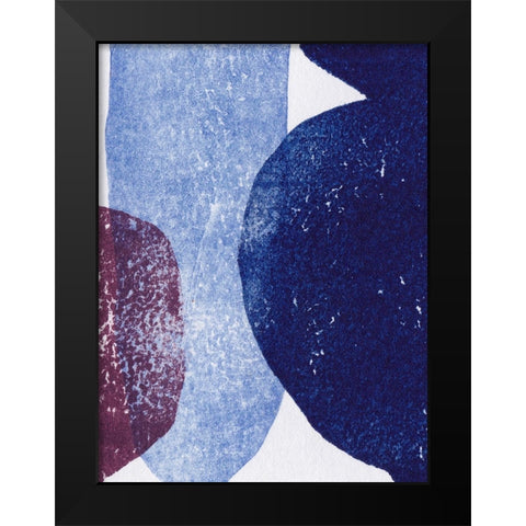 Vases 4 Blue Black Modern Wood Framed Art Print by Folcarelli, Pernille