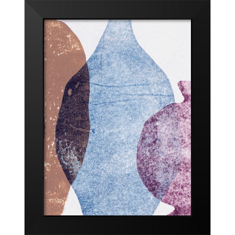 Vases 5 Blue Black Modern Wood Framed Art Print by Folcarelli, Pernille