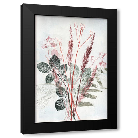 Bouquet 2 Red Green Black Modern Wood Framed Art Print by Folcarelli, Pernille
