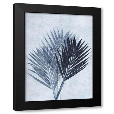 Palm 4 Blue Black Modern Wood Framed Art Print with Double Matting by Folcarelli, Pernille