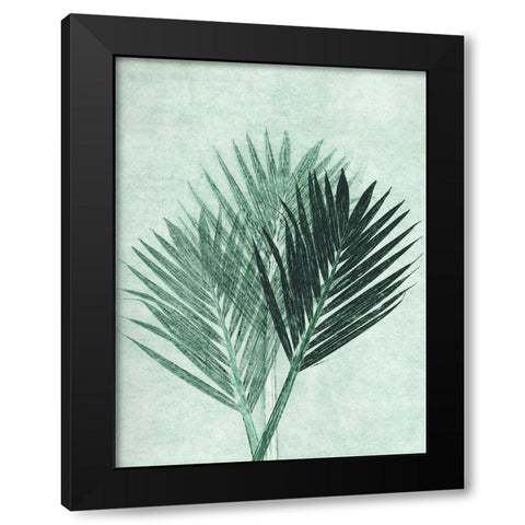 Palm 4 Green Black Modern Wood Framed Art Print with Double Matting by Folcarelli, Pernille