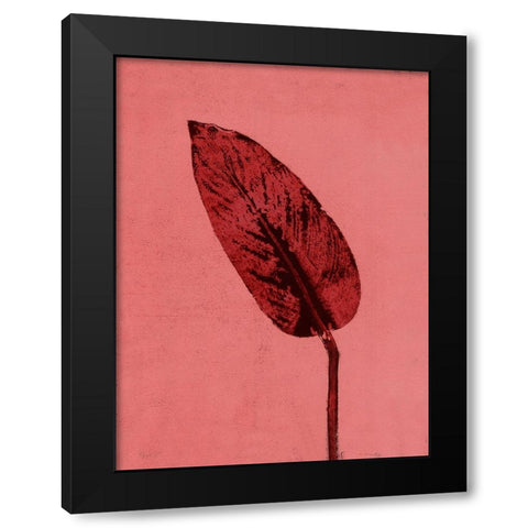 Calathea Red Black Modern Wood Framed Art Print by Folcarelli, Pernille