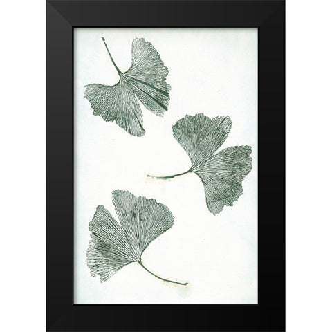 Ginkgo 1 Green Black Modern Wood Framed Art Print by Folcarelli, Pernille