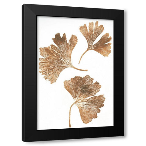 Ginkgo 3 Brown Black Modern Wood Framed Art Print with Double Matting by Folcarelli, Pernille