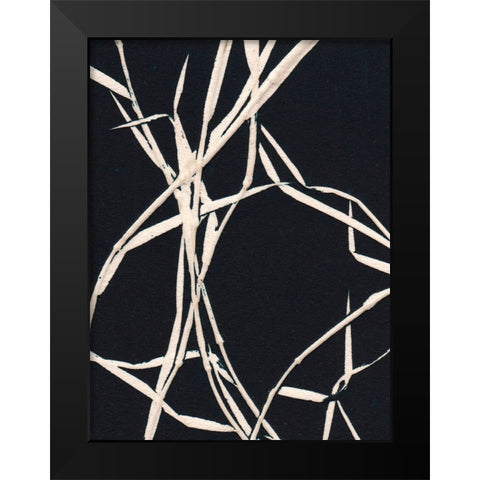 Grass Detail Black Black Modern Wood Framed Art Print by Folcarelli, Pernille