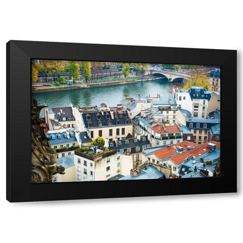 Paris Rooftops Black Modern Wood Framed Art Print by Quintero, Sonja