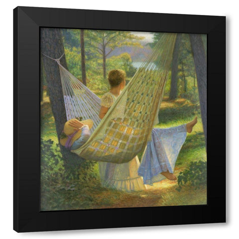 Summertime Black Modern Wood Framed Art Print with Double Matting by Quidley, Peter