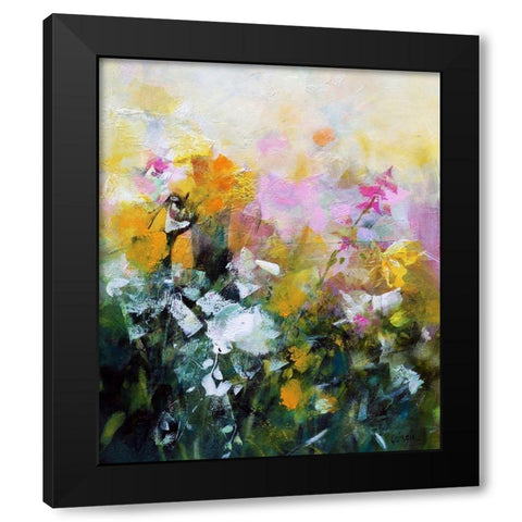 Always Flowers Black Modern Wood Framed Art Print with Double Matting by Quinzin, Marianne