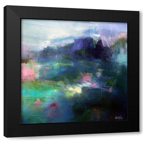 At The Edge of a Lake Black Modern Wood Framed Art Print by Quinzin, Marianne