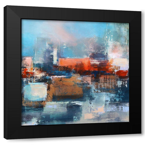 Erosion Black Modern Wood Framed Art Print with Double Matting by Quinzin, Marianne