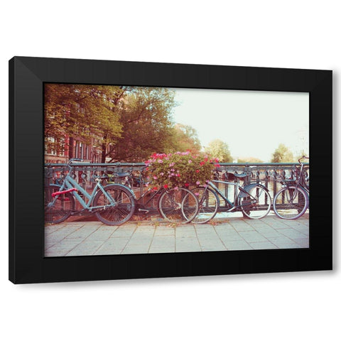 Amsterdam Bikes No. 1 Black Modern Wood Framed Art Print by Quintero, Sonja