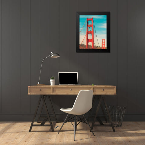 Golden Gate in The Morning Black Modern Wood Framed Art Print by Quintero, Sonja