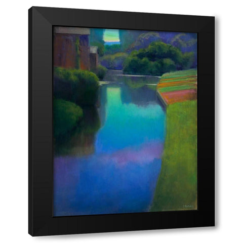 Dusk at Contevoir  Black Modern Wood Framed Art Print with Double Matting by Roberts, Ian