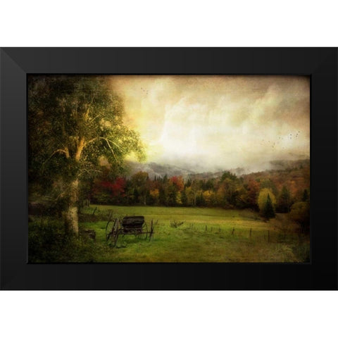 Abandoned Wagon Black Modern Wood Framed Art Print by Rivera, John