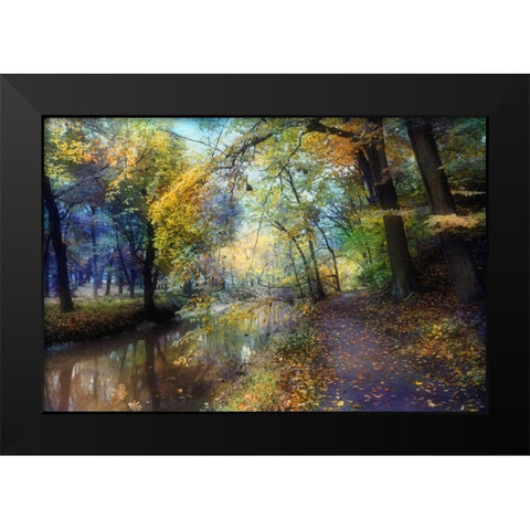 Autumn Walk Black Modern Wood Framed Art Print by Rivera, John