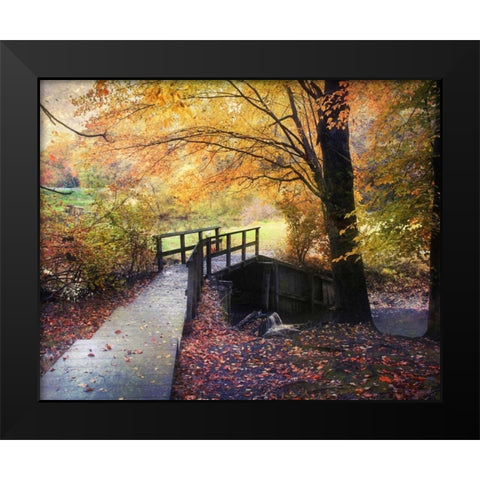 Foot Bridge Black Modern Wood Framed Art Print by Rivera, John