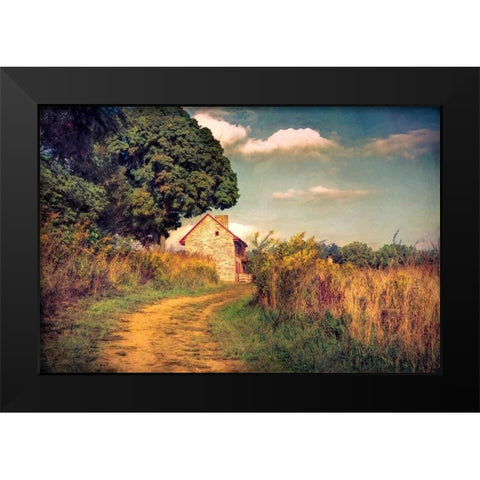 Webb Farm House Black Modern Wood Framed Art Print by Rivera, John