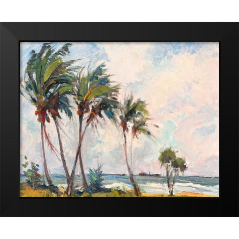 Six Palms Black Modern Wood Framed Art Print by Rodgers, Richard A.