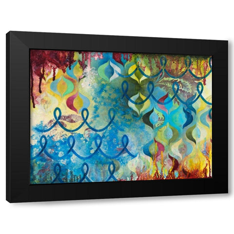 Bubbling Up Black Modern Wood Framed Art Print with Double Matting by Robinson, Heather Noel