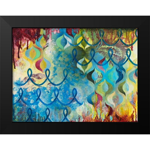 Bubbling Up Black Modern Wood Framed Art Print by Robinson, Heather Noel