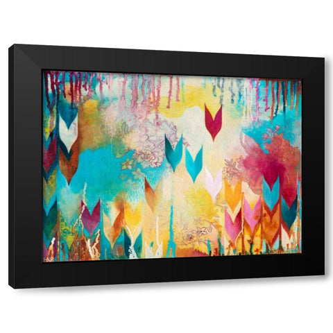 Life is Good Black Modern Wood Framed Art Print with Double Matting by Robinson, Heather Noel