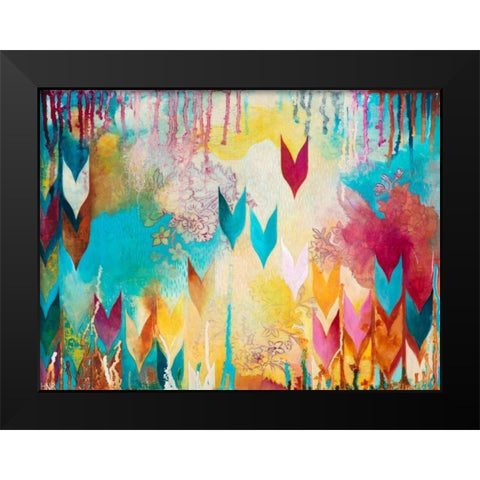 Life is Good Black Modern Wood Framed Art Print by Robinson, Heather Noel