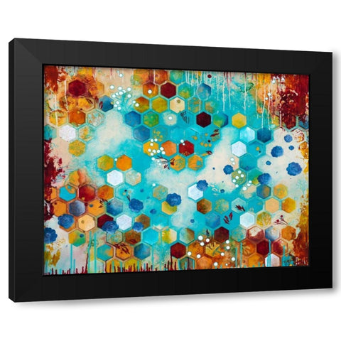 Scattered Black Modern Wood Framed Art Print by Robinson, Heather Noel