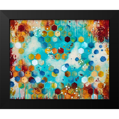 Scattered Black Modern Wood Framed Art Print by Robinson, Heather Noel