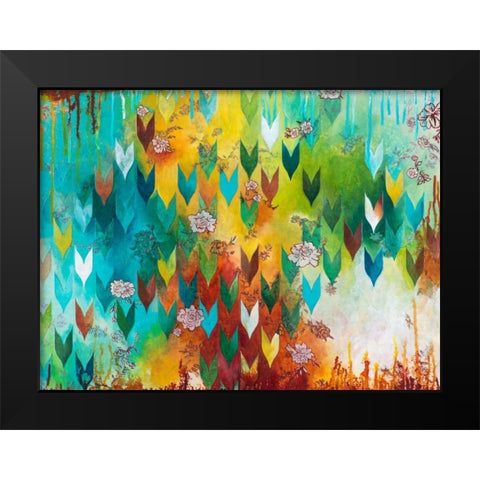 The Key to Happiness Black Modern Wood Framed Art Print by Robinson, Heather Noel