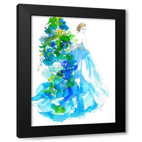 Delphinium Black Modern Wood Framed Art Print by Rideout, Schuyler