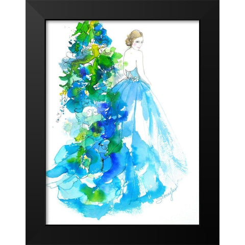 Delphinium Black Modern Wood Framed Art Print by Rideout, Schuyler