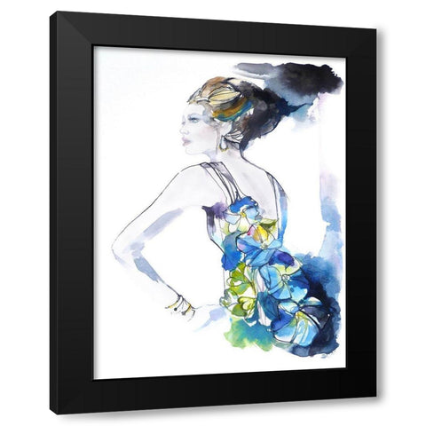 Flower Dress Black Modern Wood Framed Art Print with Double Matting by Rideout, Schuyler