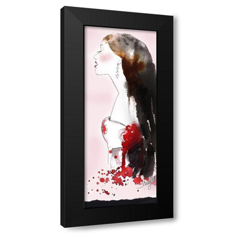 Heart Girl Black Modern Wood Framed Art Print by Rideout, Schuyler