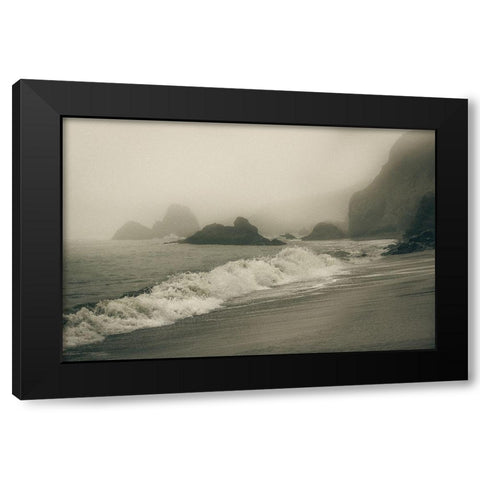 Tides of Time Turn Black Modern Wood Framed Art Print by Rogers, Eunika