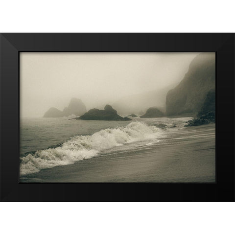 Tides of Time Turn Black Modern Wood Framed Art Print by Rogers, Eunika