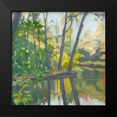 Wooded Pond Black Modern Wood Framed Art Print by Rufo, John