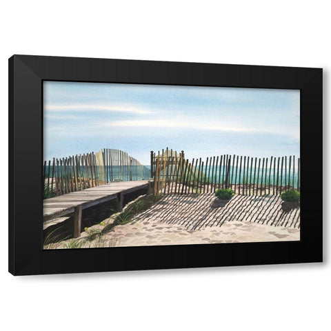 Seagate Black Modern Wood Framed Art Print by Roberts, Linda