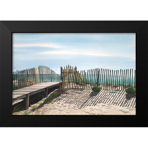 Seagate Black Modern Wood Framed Art Print by Roberts, Linda