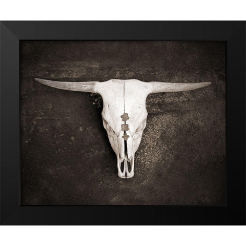 Sepia Cattle Skull Black Modern Wood Framed Art Print by Ryan, Brooke T.
