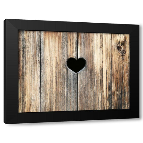 Heart in Wood Black Modern Wood Framed Art Print with Double Matting by Ryan, Brooke T.