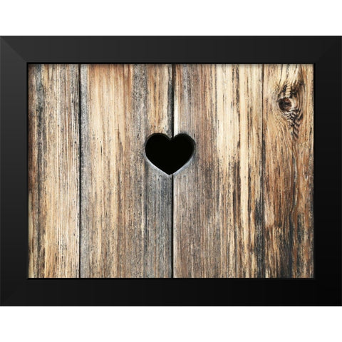 Heart in Wood Black Modern Wood Framed Art Print by Ryan, Brooke T.