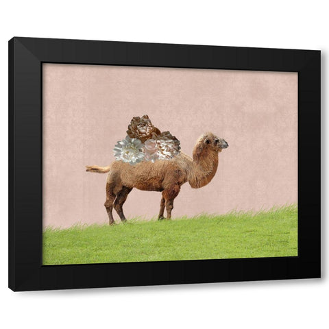 Camel on Pink Black Modern Wood Framed Art Print with Double Matting by Ryan, Brooke T.