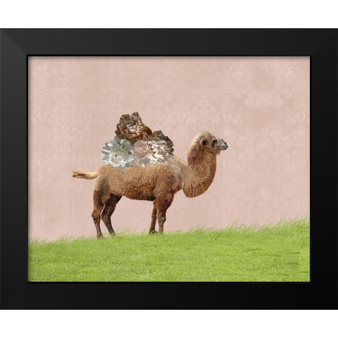 Camel on Pink Black Modern Wood Framed Art Print by Ryan, Brooke T.